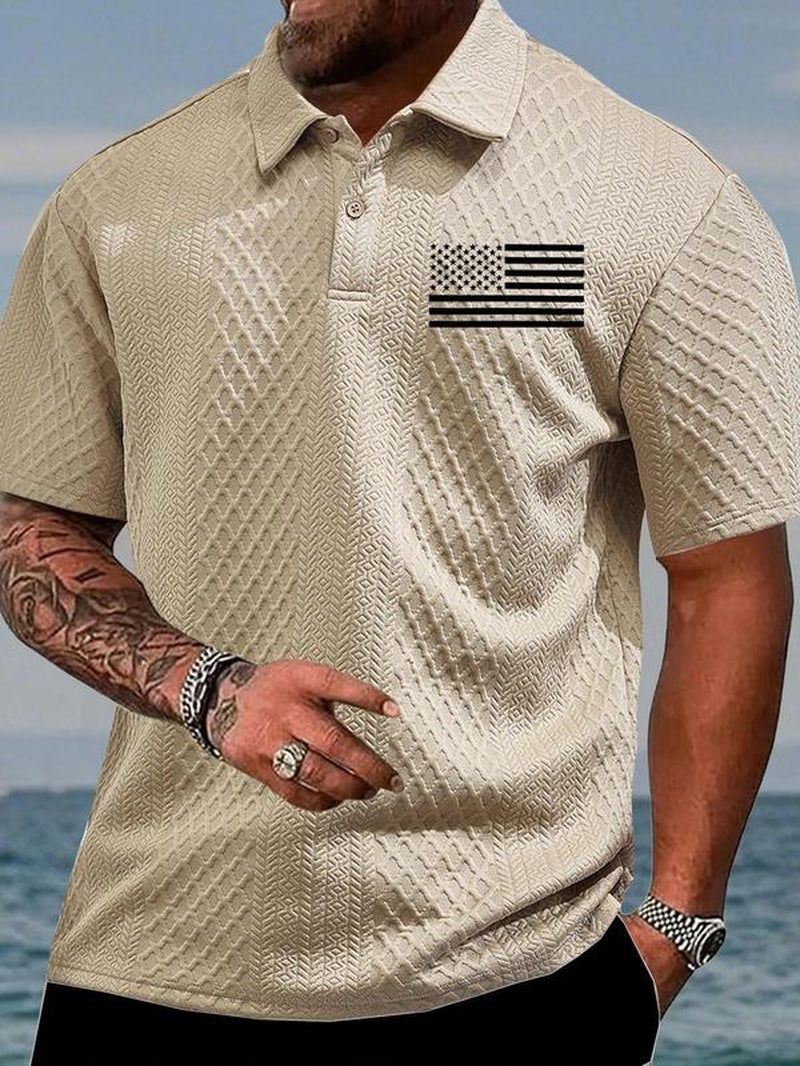 Men'S Regular Fit Solid Color Polo Shirt, Casual Short Sleeve Collared Top for Summer, Fashion Men'S Clothes for Daily Wear, Summer Clothes, Trendy Clothes