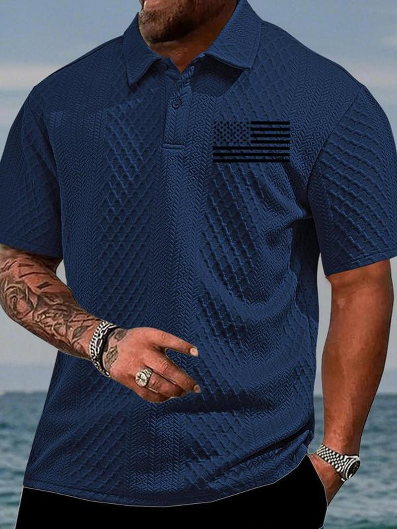 Men'S Regular Fit Solid Color Polo Shirt, Casual Short Sleeve Collared Top for Summer, Fashion Men'S Clothes for Daily Wear, Summer Clothes, Trendy Clothes