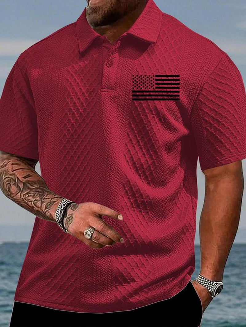 Men'S Regular Fit Solid Color Polo Shirt, Casual Short Sleeve Collared Top for Summer, Fashion Men'S Clothes for Daily Wear, Summer Clothes, Trendy Clothes