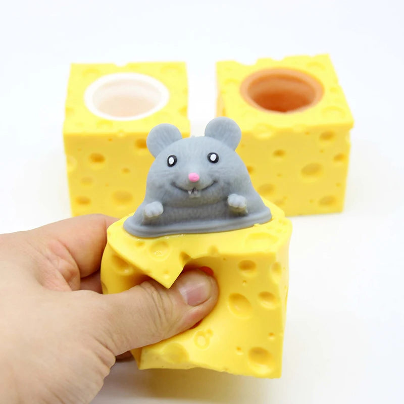 Stress-Relieving Squirrel Cup Prank Toy and Fidget Stress Ball for Pets