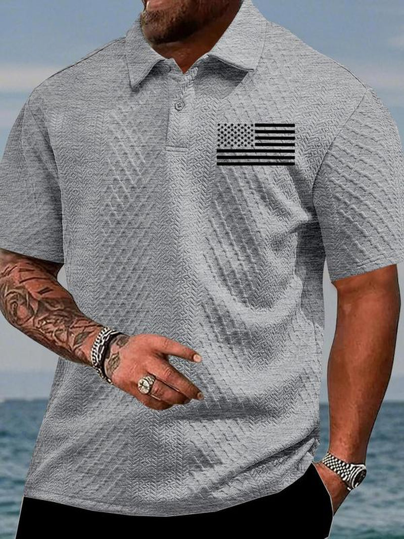 Men'S Regular Fit Solid Color Polo Shirt, Casual Short Sleeve Collared Top for Summer, Fashion Men'S Clothes for Daily Wear, Summer Clothes, Trendy Clothes