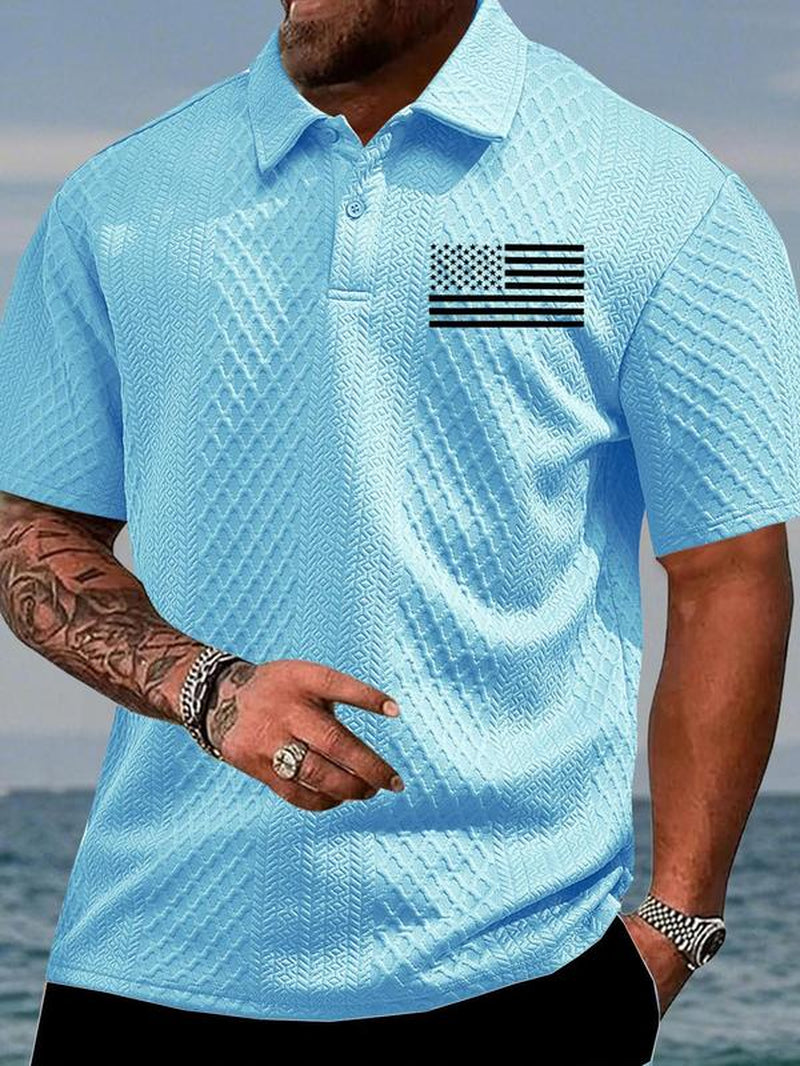 Men'S Regular Fit Solid Color Polo Shirt, Casual Short Sleeve Collared Top for Summer, Fashion Men'S Clothes for Daily Wear, Summer Clothes, Trendy Clothes