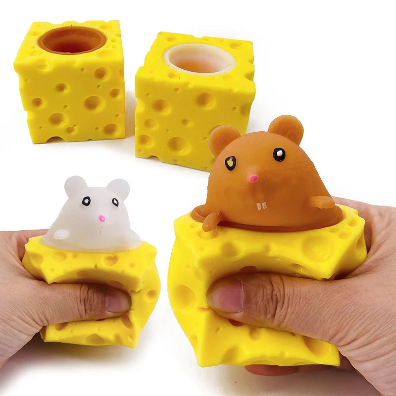Stress-Relieving Squirrel Cup Prank Toy and Fidget Stress Ball for Pets